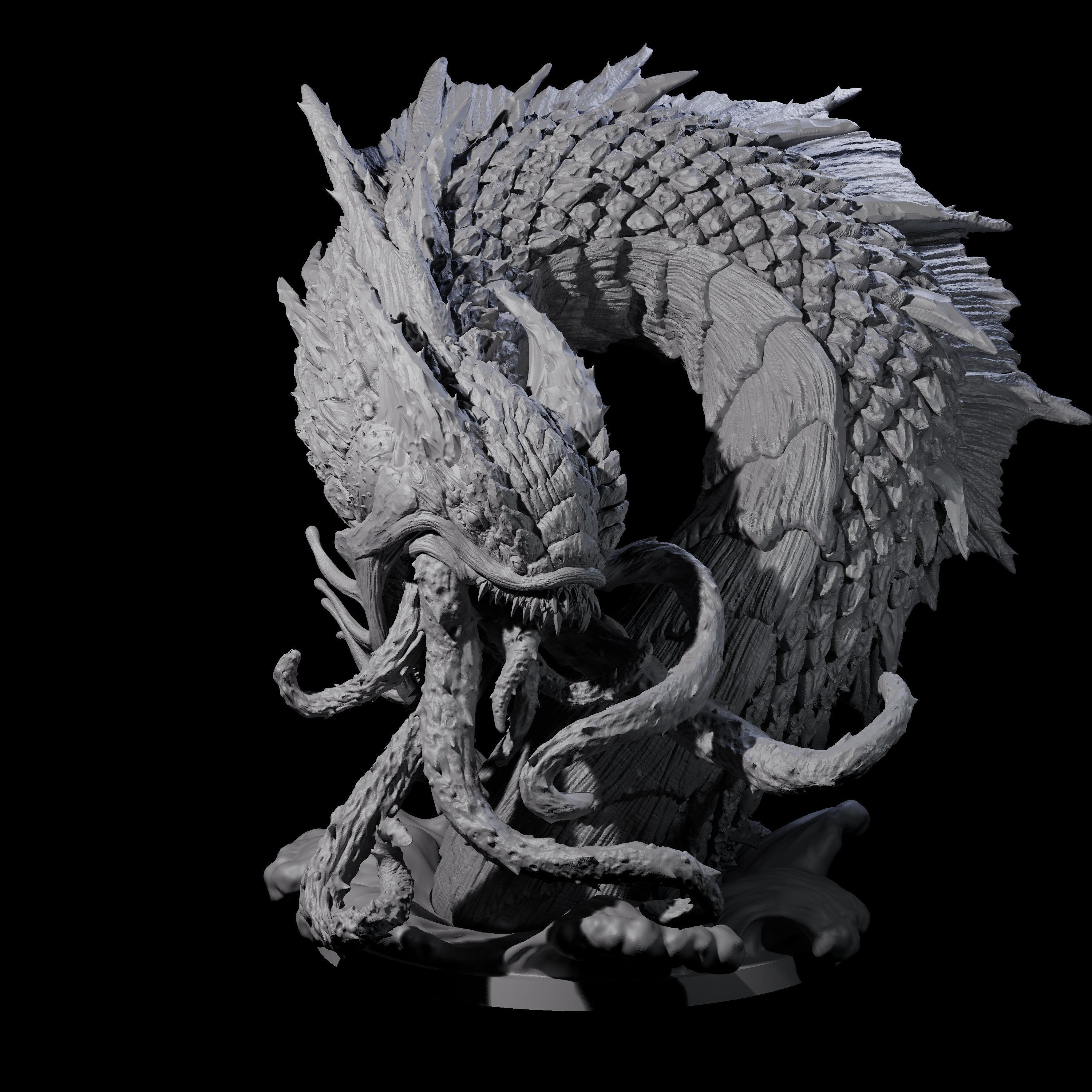 Thrashing Storm Kraken Miniature for Dungeons and Dragons, Pathfinder or other TTRPGs