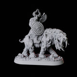 Threatening Barbarian Warrior on Worg Miniature for Dungeons and Dragons, Pathfinder or other TTRPGs