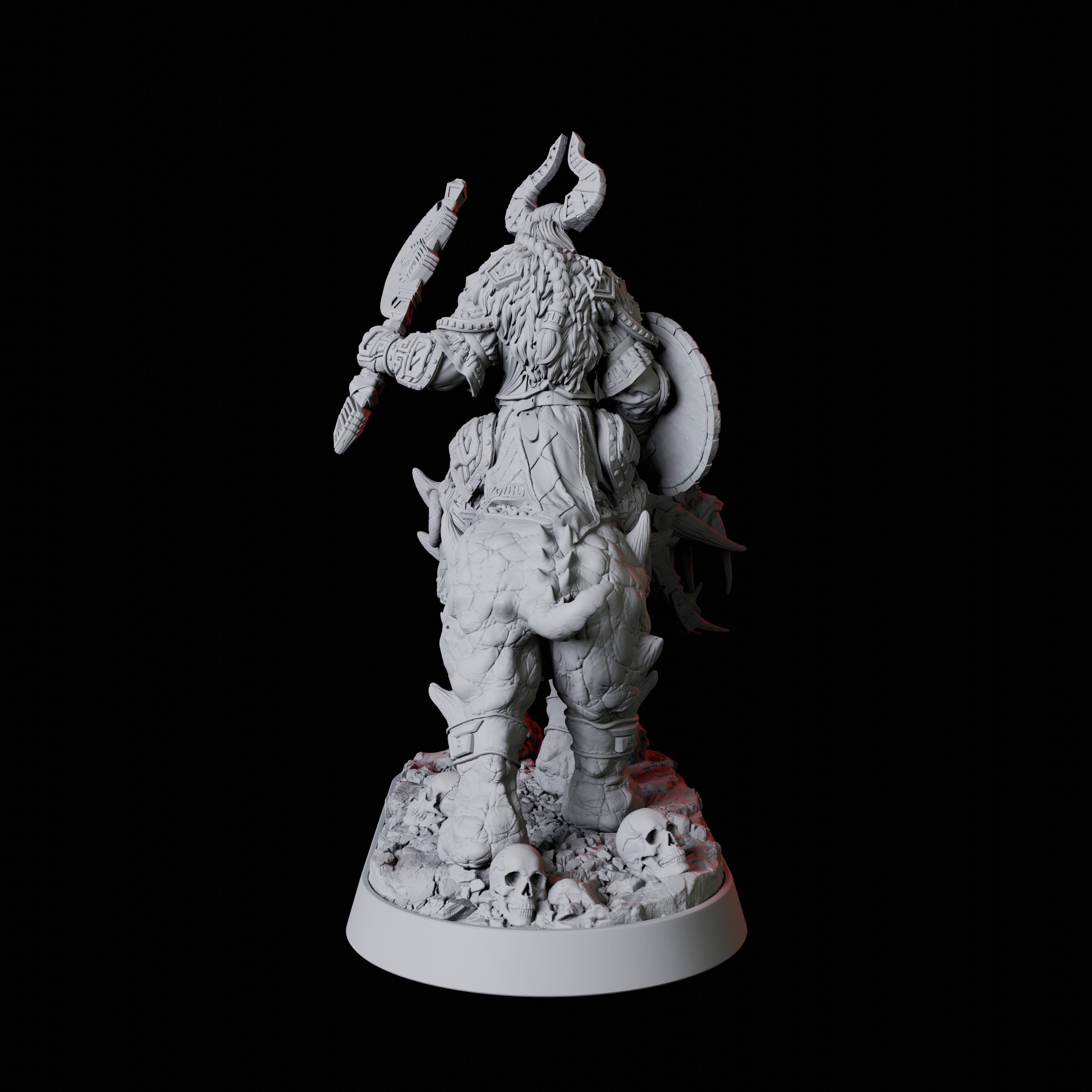 Threatening Barbarian Warrior on Worg Miniature for Dungeons and Dragons