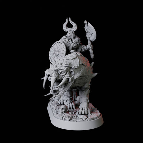 Threatening Barbarian Warrior on Worg Miniature for Dungeons and Dragons, Pathfinder or other TTRPGs