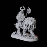 Threatening Barbarian Warrior on Worg Miniature for Dungeons and Dragons, Pathfinder or other TTRPGs