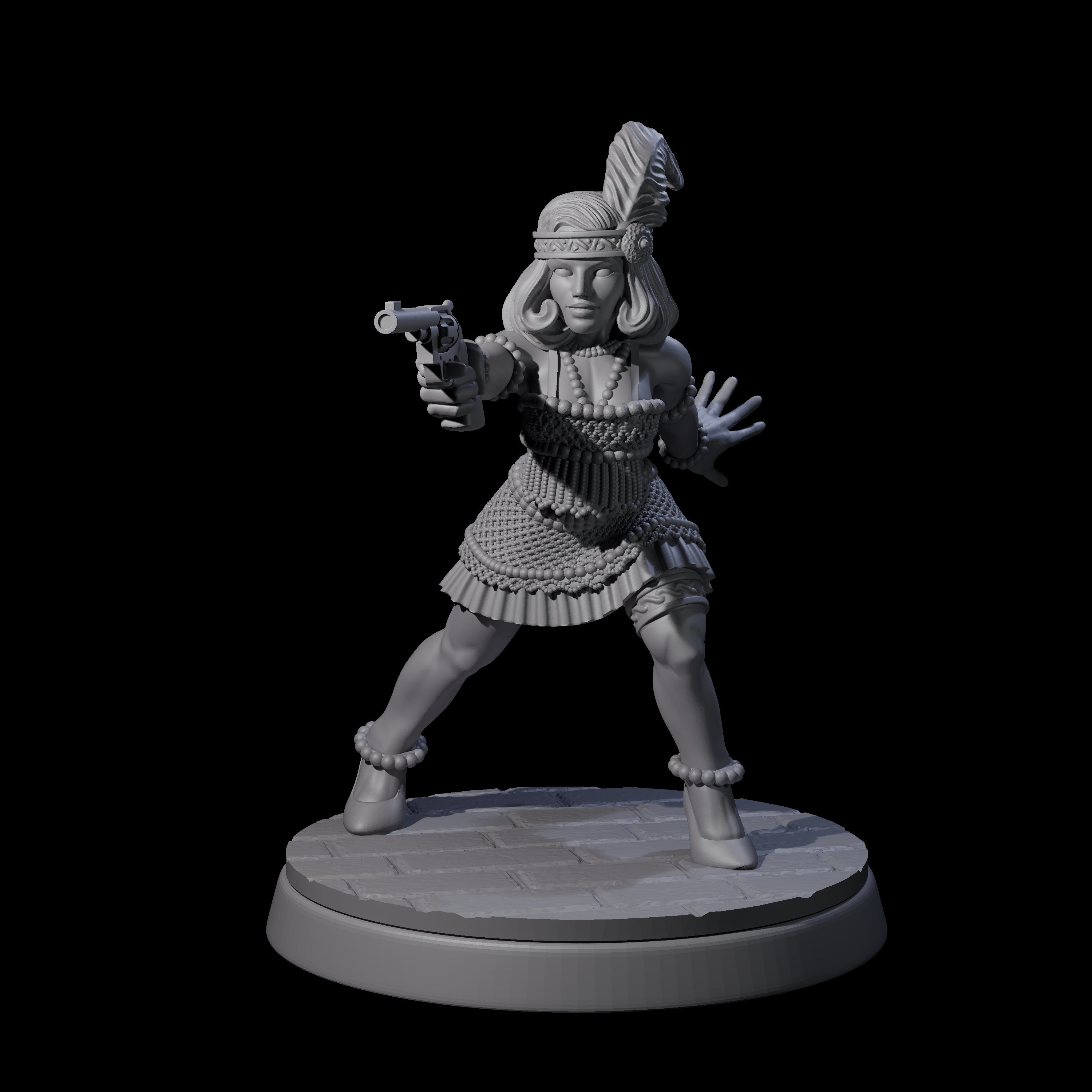 Threatening Flapper Miniature for Dungeons and Dragons, Pathfinder or other TTRPGs