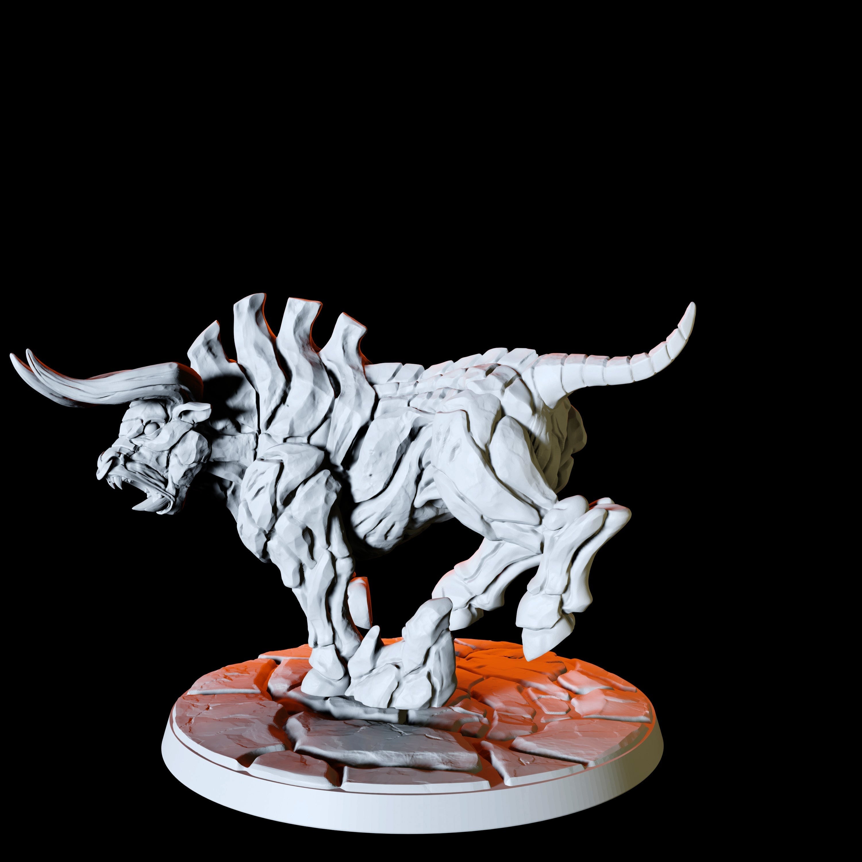 Three Armoured Bulls Miniature for Dungeons and Dragons