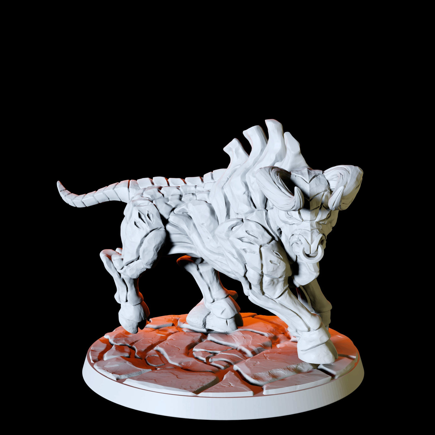 Three Armoured Bulls Miniature for Dungeons and Dragons, Pathfinder or other TTRPGs