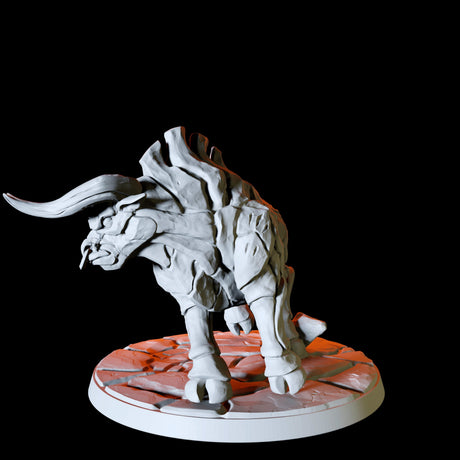 Three Armoured Bulls Miniature for Dungeons and Dragons, Pathfinder or other TTRPGs