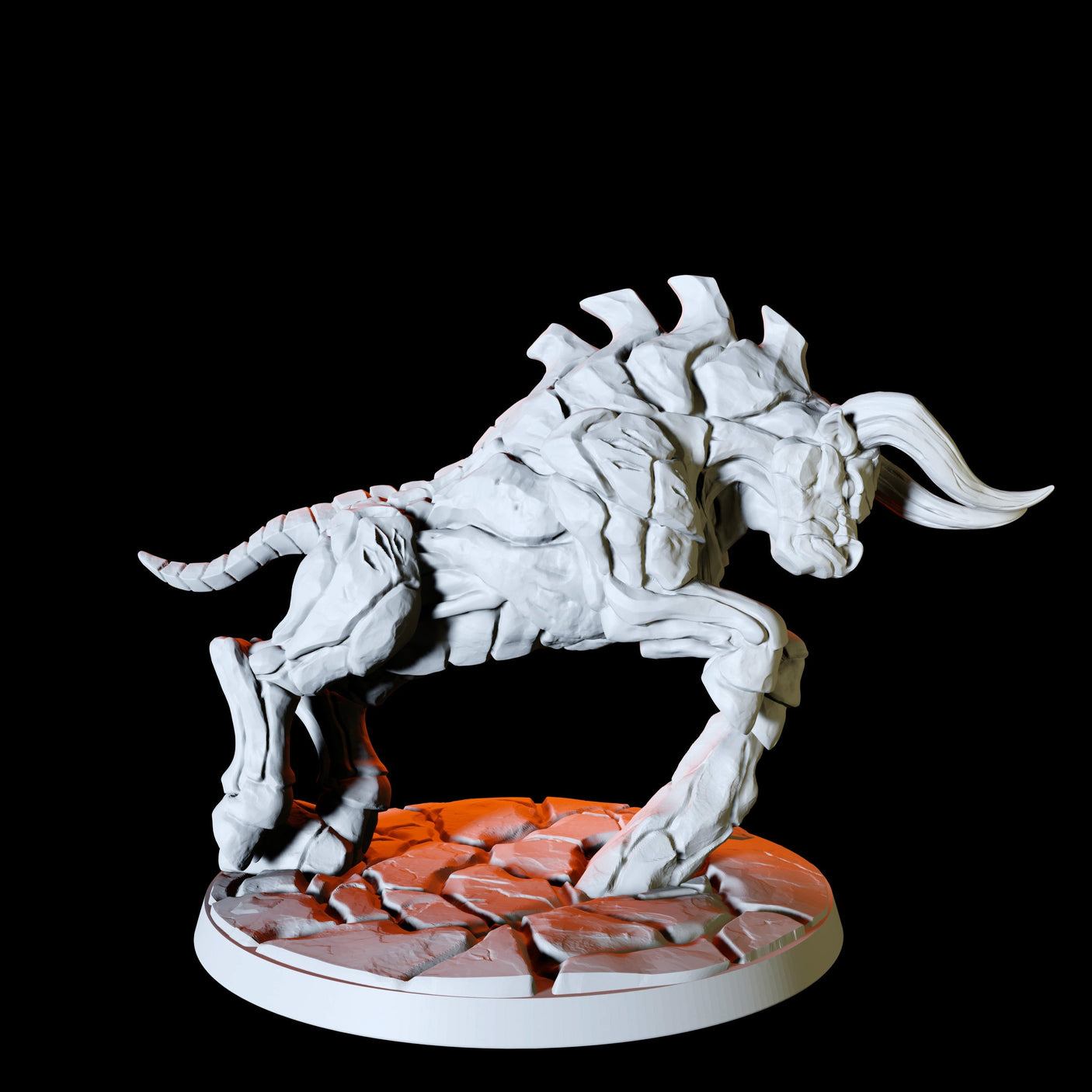 Three Armoured Bulls Miniature for Dungeons and Dragons, Pathfinder or other TTRPGs