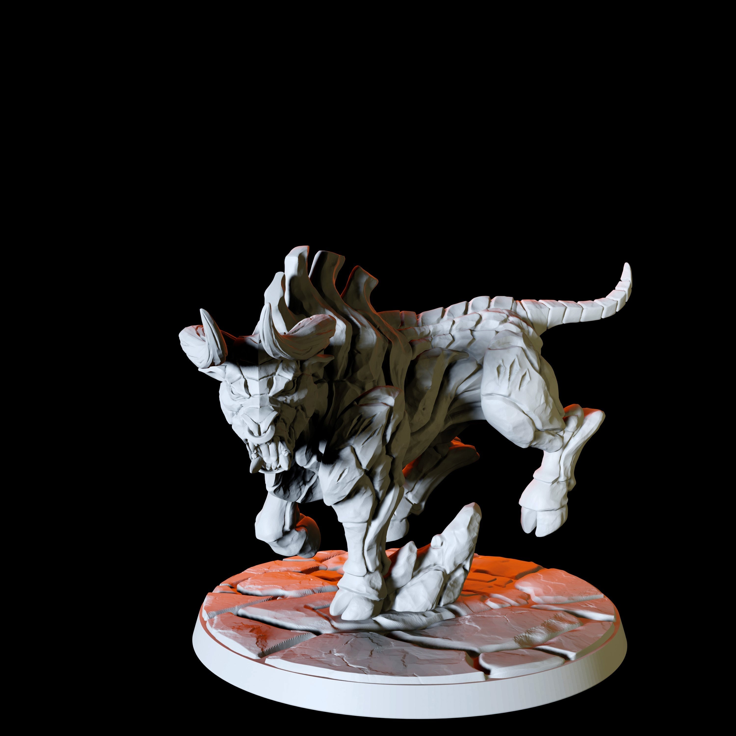 Three Armoured Bulls Miniature for Dungeons and Dragons