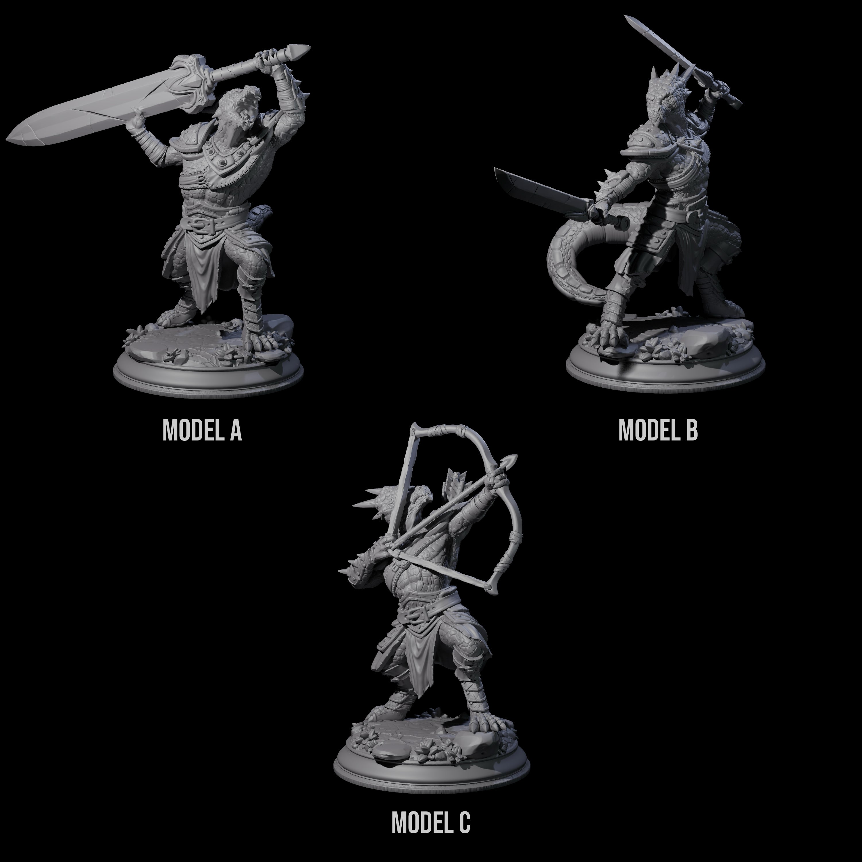 Three Arrogant Kobolds Miniature for Dungeons and Dragons, Pathfinder or other TTRPGs