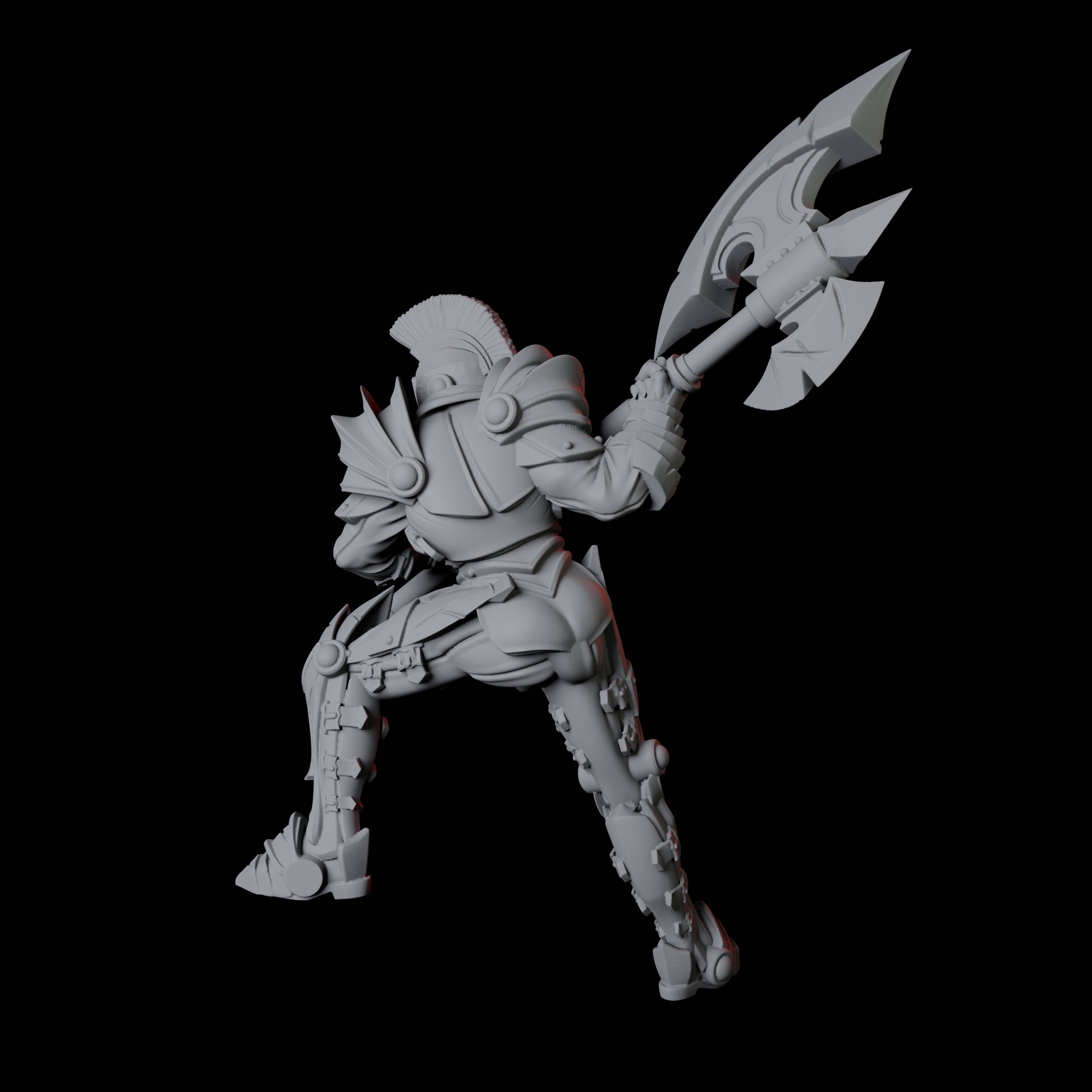 Three Axe-Wielding Knights Miniature for Dungeons and Dragons, Pathfinder or other TTRPGs