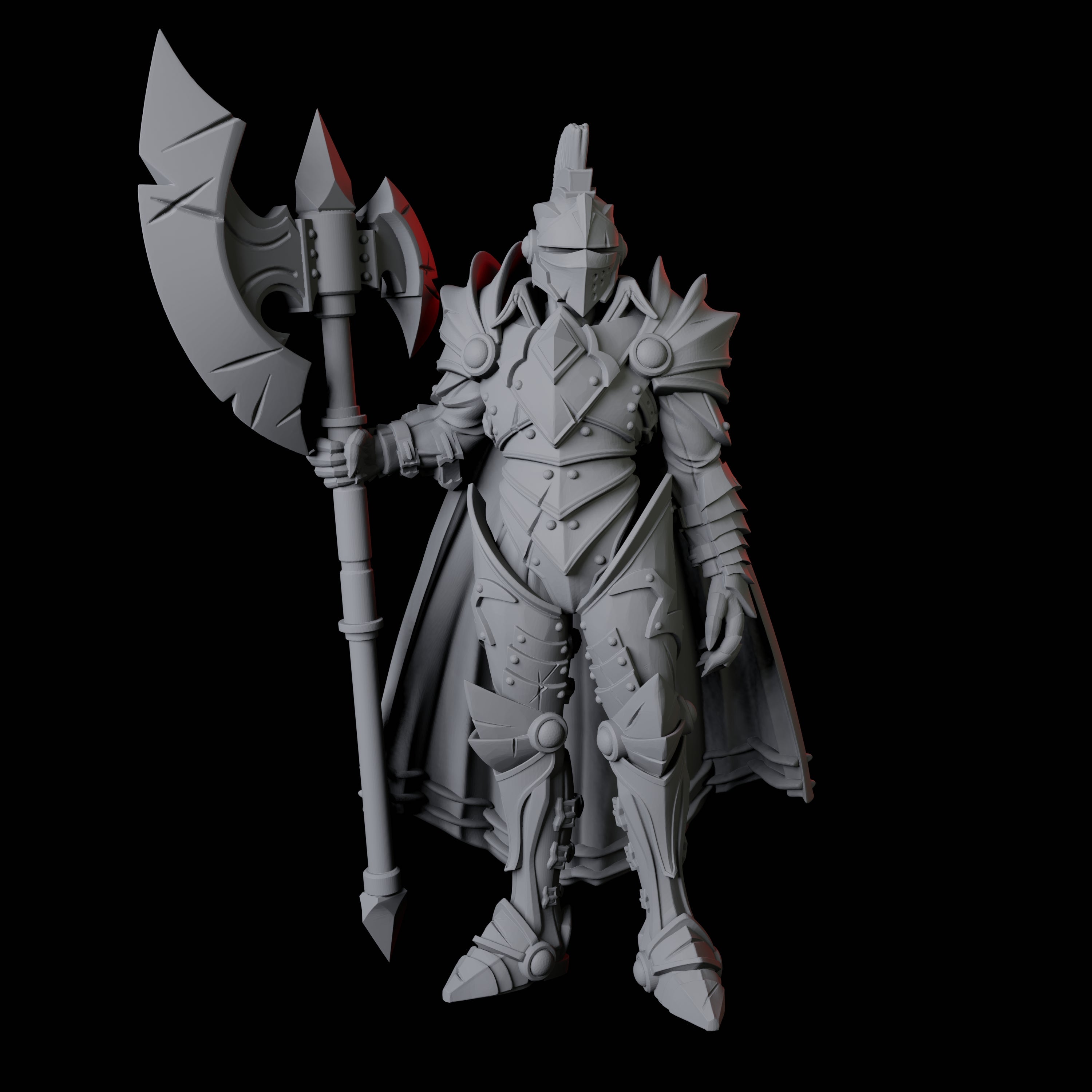 Three Axe-Wielding Knights Miniature for Dungeons and Dragons, Pathfinder or other TTRPGs