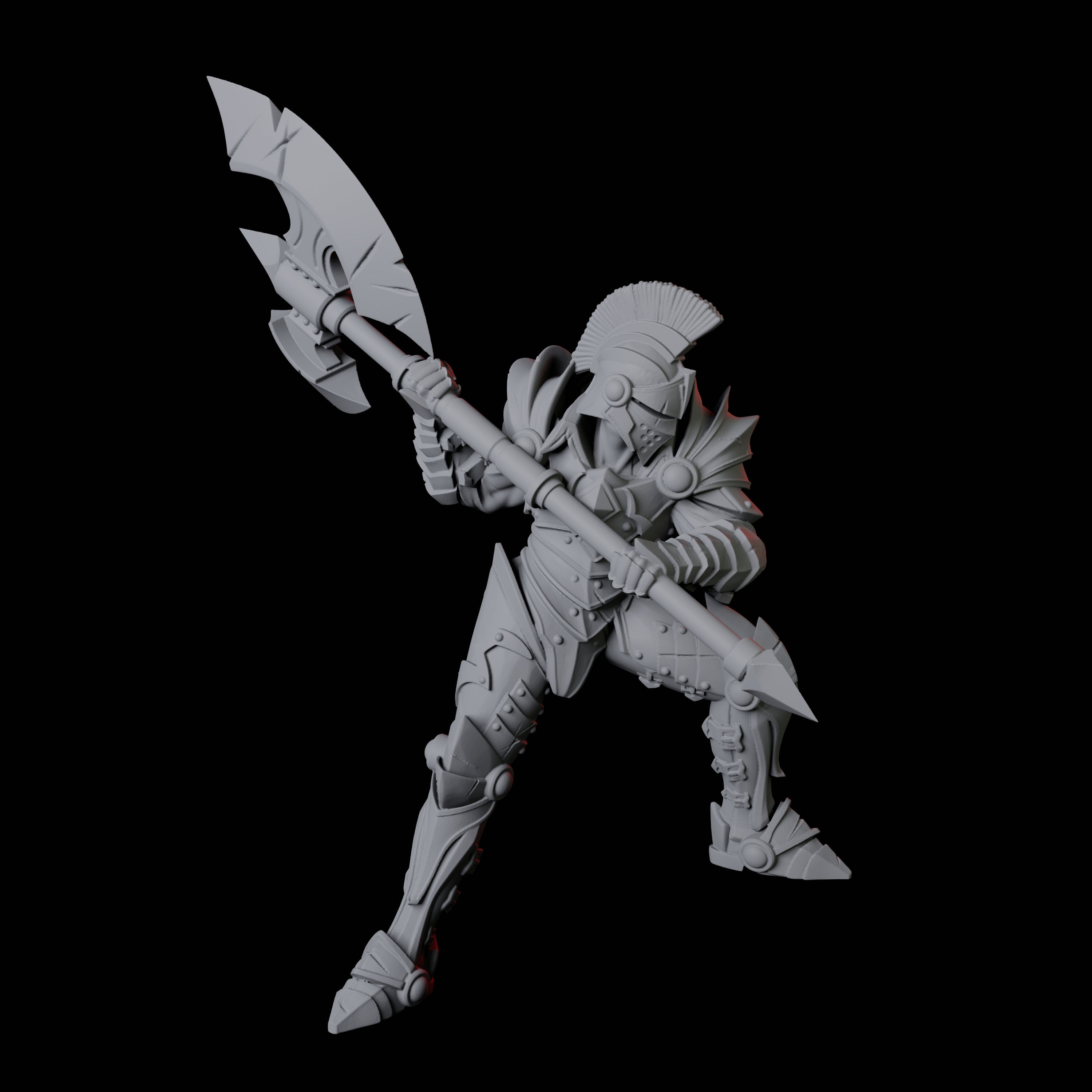 Three Axe-Wielding Knights Miniature for Dungeons and Dragons, Pathfinder or other TTRPGs
