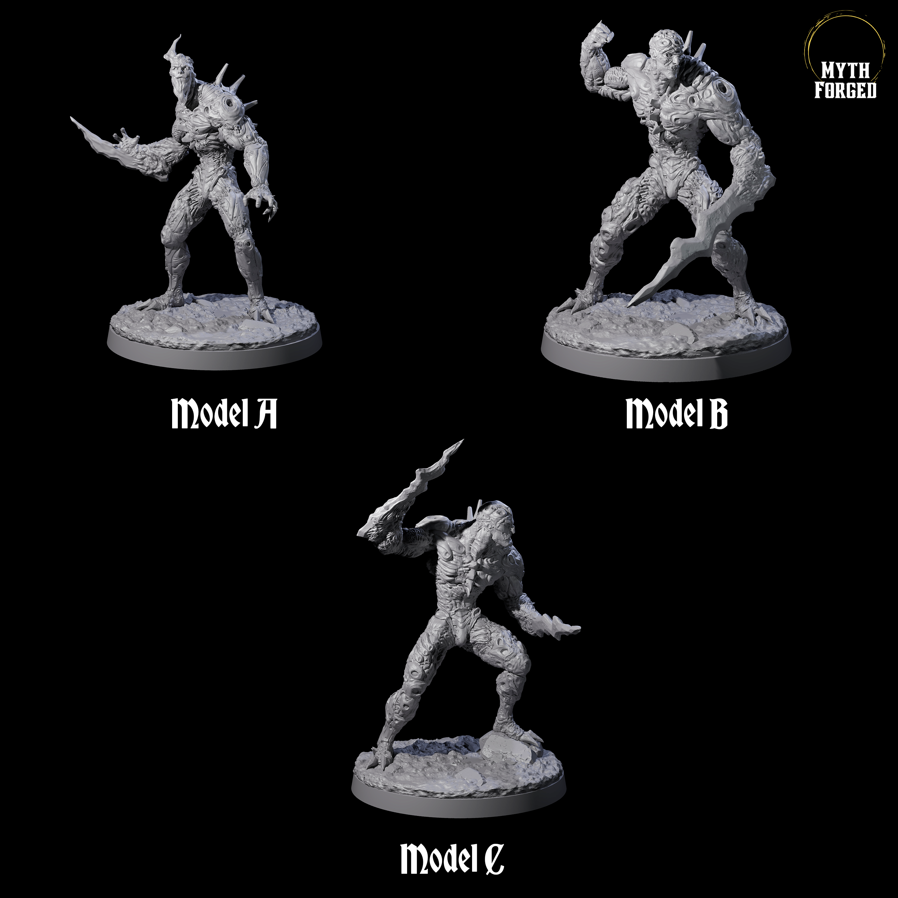 Three Barky Hive Guardians Miniature for Dungeons and Dragons, Pathfinder or other TTRPGs