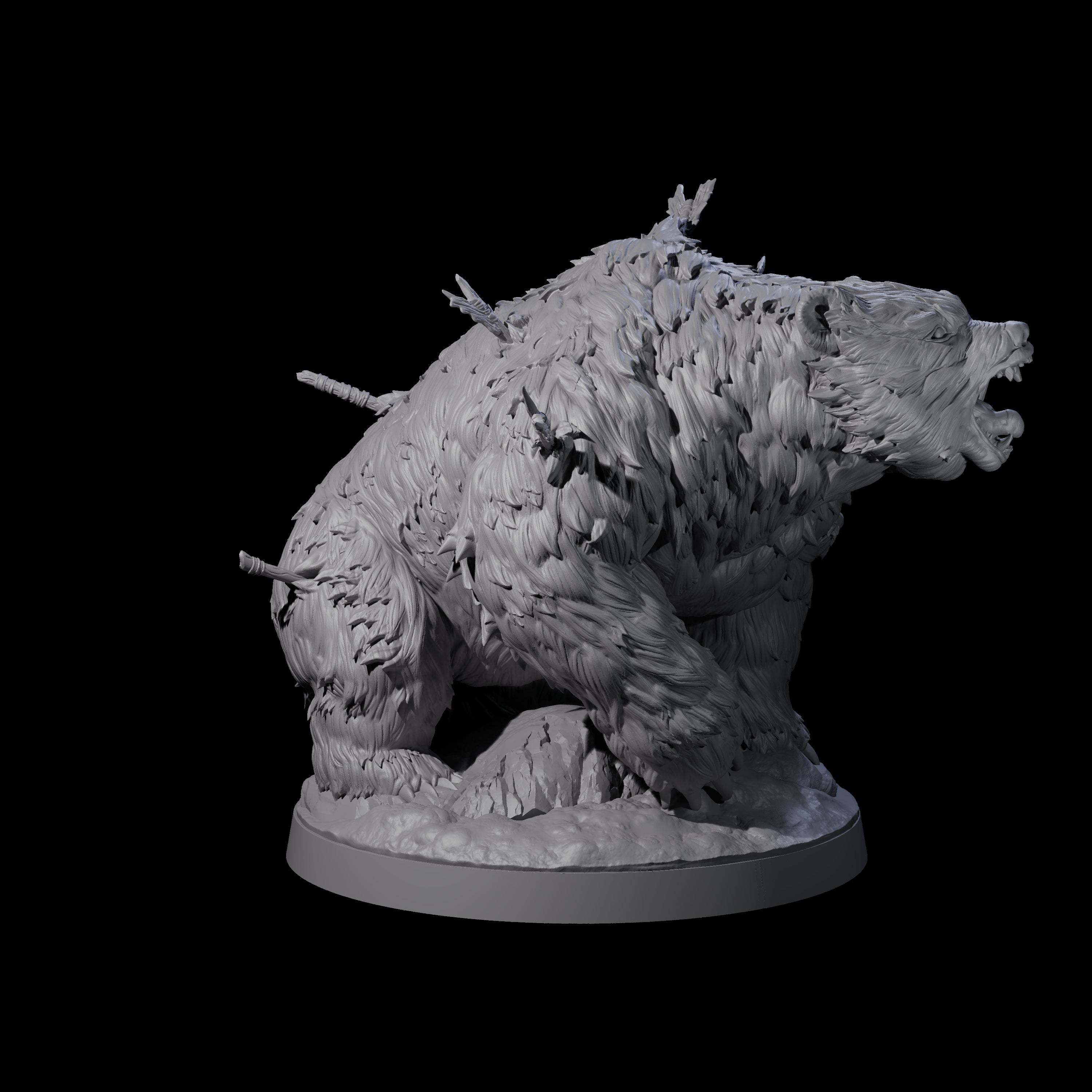 Three Battle Hardened Dire Bears Miniature for Dungeons and Dragons, Pathfinder or other TTRPGs