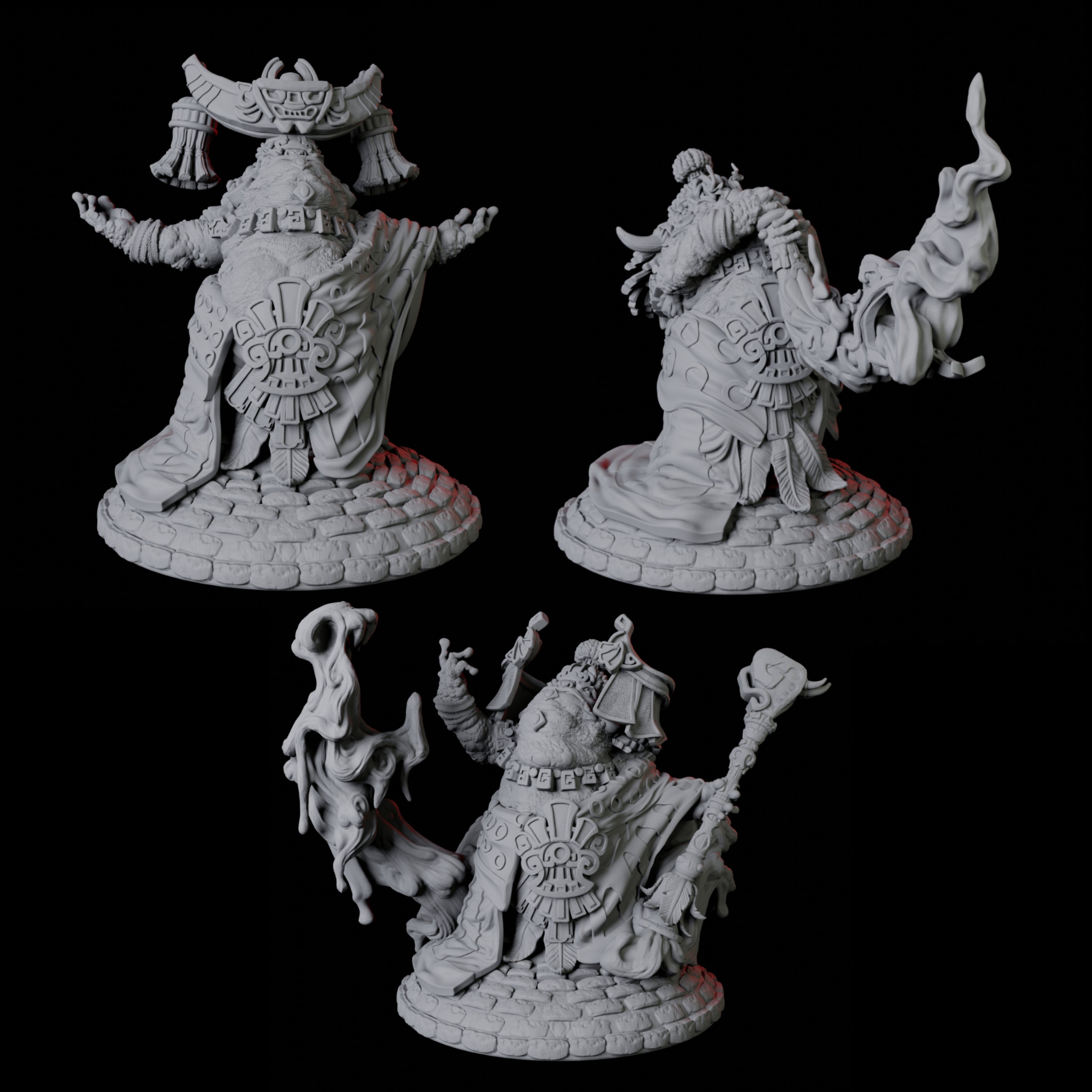 Three Boggard Priestess Miniature for Dungeons and Dragons, Pathfinder or other TTRPGs