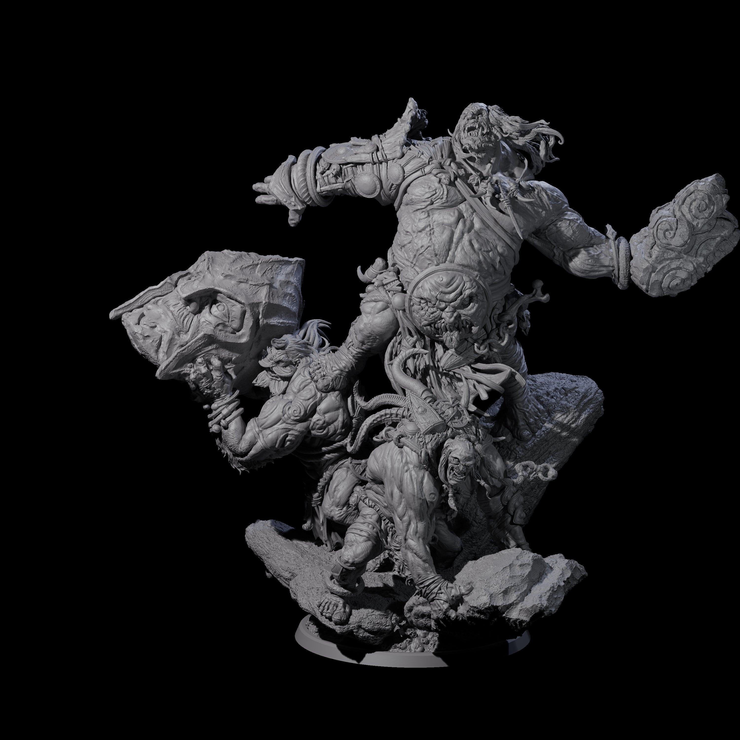 Three Boulder Tossing Giants Miniature for Dungeons and Dragons, Pathfinder or other TTRPGs
