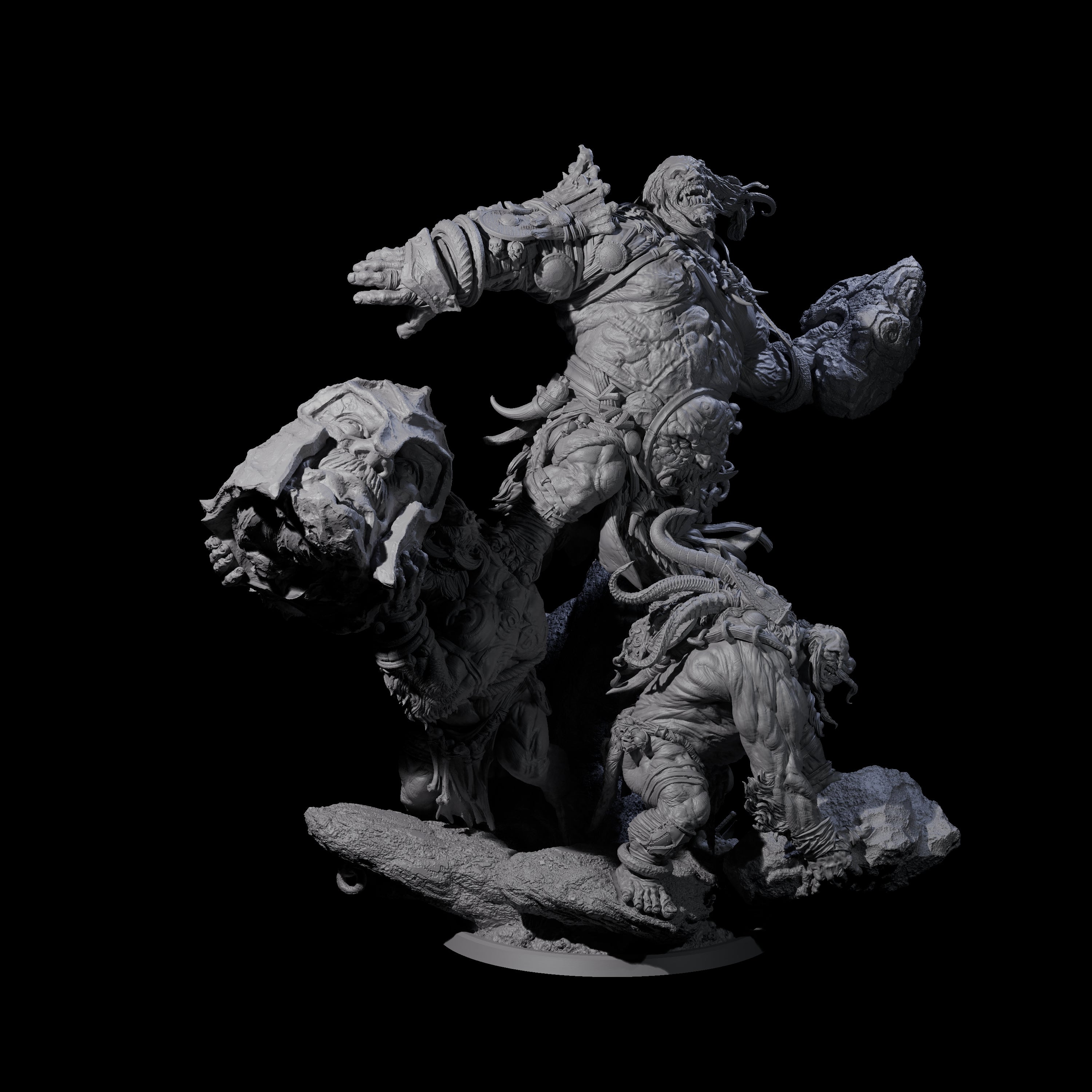 Three Boulder Tossing Giants Miniature for Dungeons and Dragons, Pathfinder or other TTRPGs