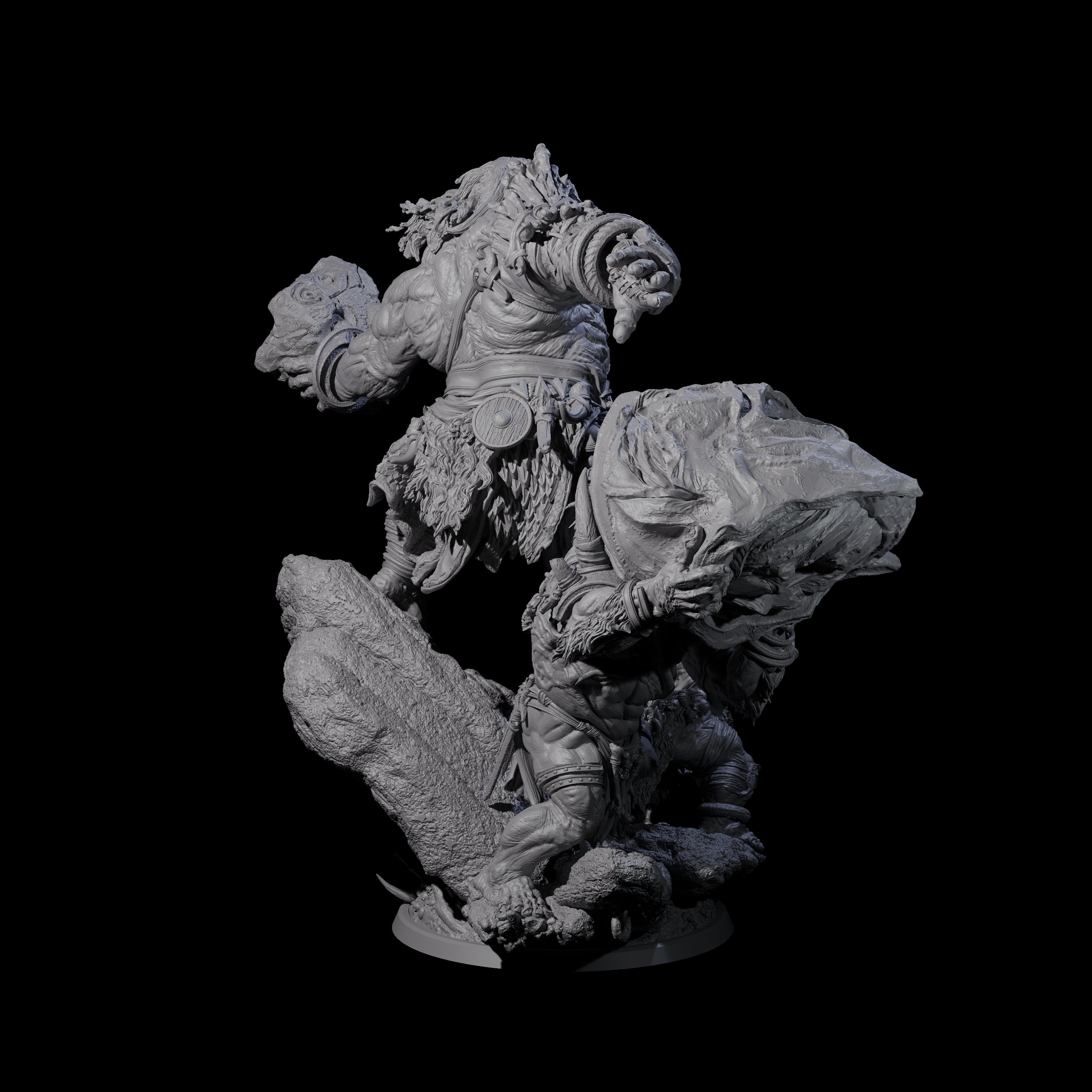 Three Boulder Tossing Giants Miniature for Dungeons and Dragons, Pathfinder or other TTRPGs