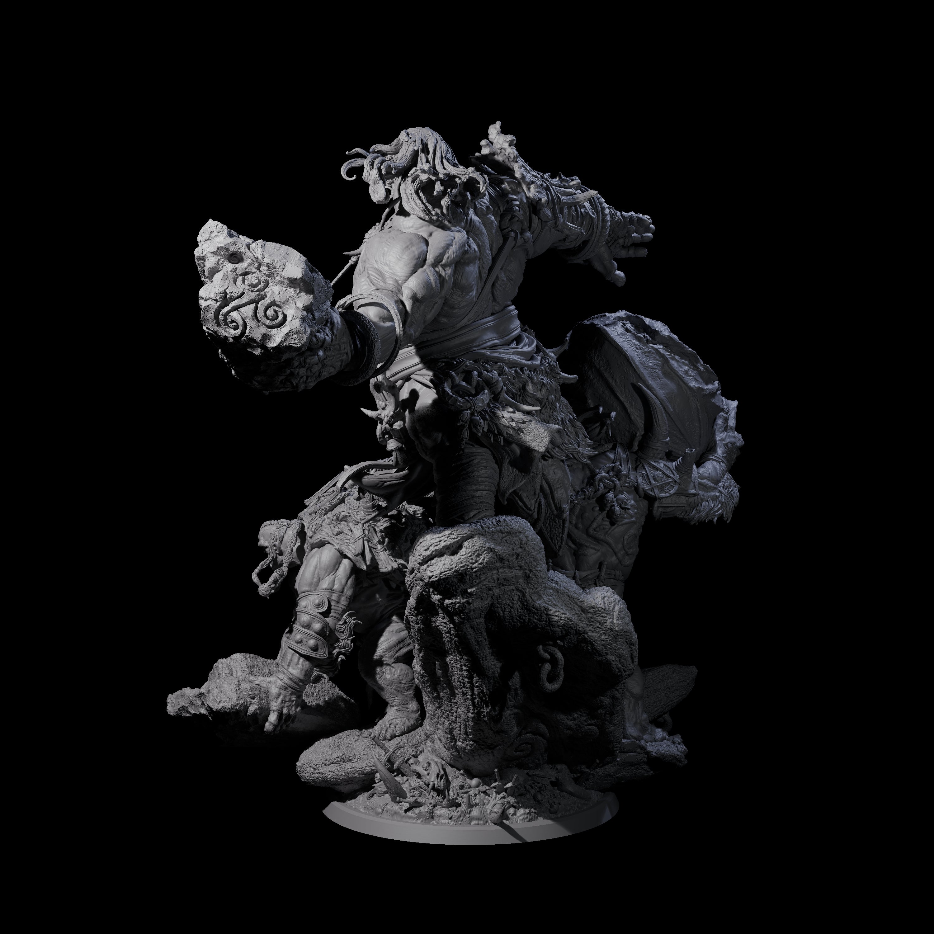 Three Boulder Tossing Giants Miniature for Dungeons and Dragons, Pathfinder or other TTRPGs