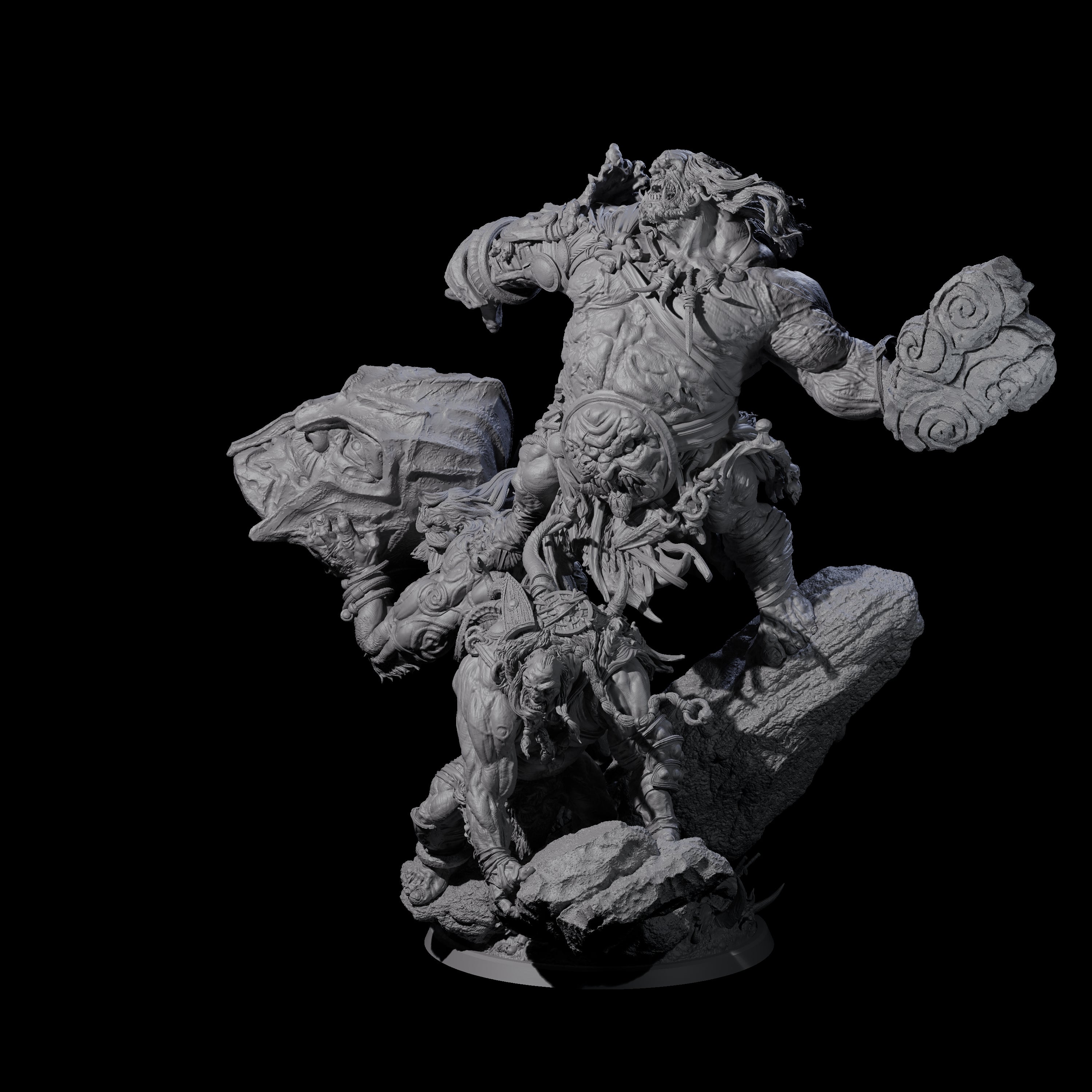 Three Boulder Tossing Giants Miniature for Dungeons and Dragons, Pathfinder or other TTRPGs