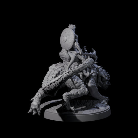 Three Charging Kobolds on Drakes Miniature for Dungeons and Dragons, Pathfinder or other TTRPGs