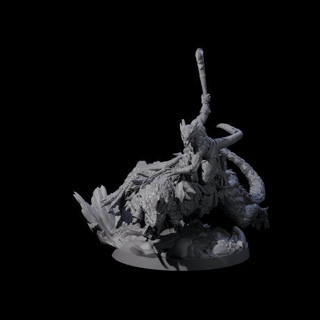 Three Charging Kobolds on Drakes Miniature for Dungeons and Dragons, Pathfinder or other TTRPGs