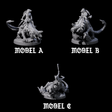 Three Charging Kobolds on Drakes Miniature for Dungeons and Dragons, Pathfinder or other TTRPGs