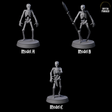Three Clattering Classic Skeletons Miniature for Dungeons and Dragons, Pathfinder or other TTRPGs