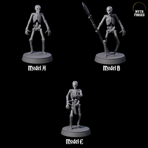 Three Clattering Classic Skeletons Miniature for Dungeons and Dragons, Pathfinder or other TTRPGs