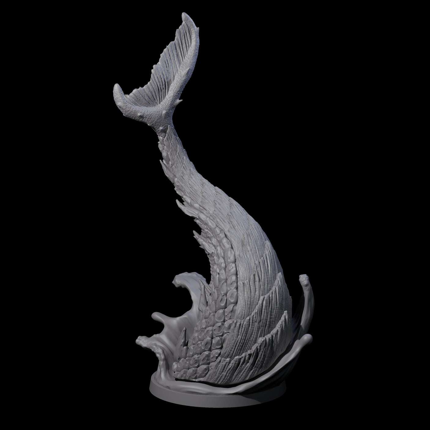 Three Crashing Sea Monster Tails Miniature for Dungeons and Dragons, Pathfinder or other TTRPGs