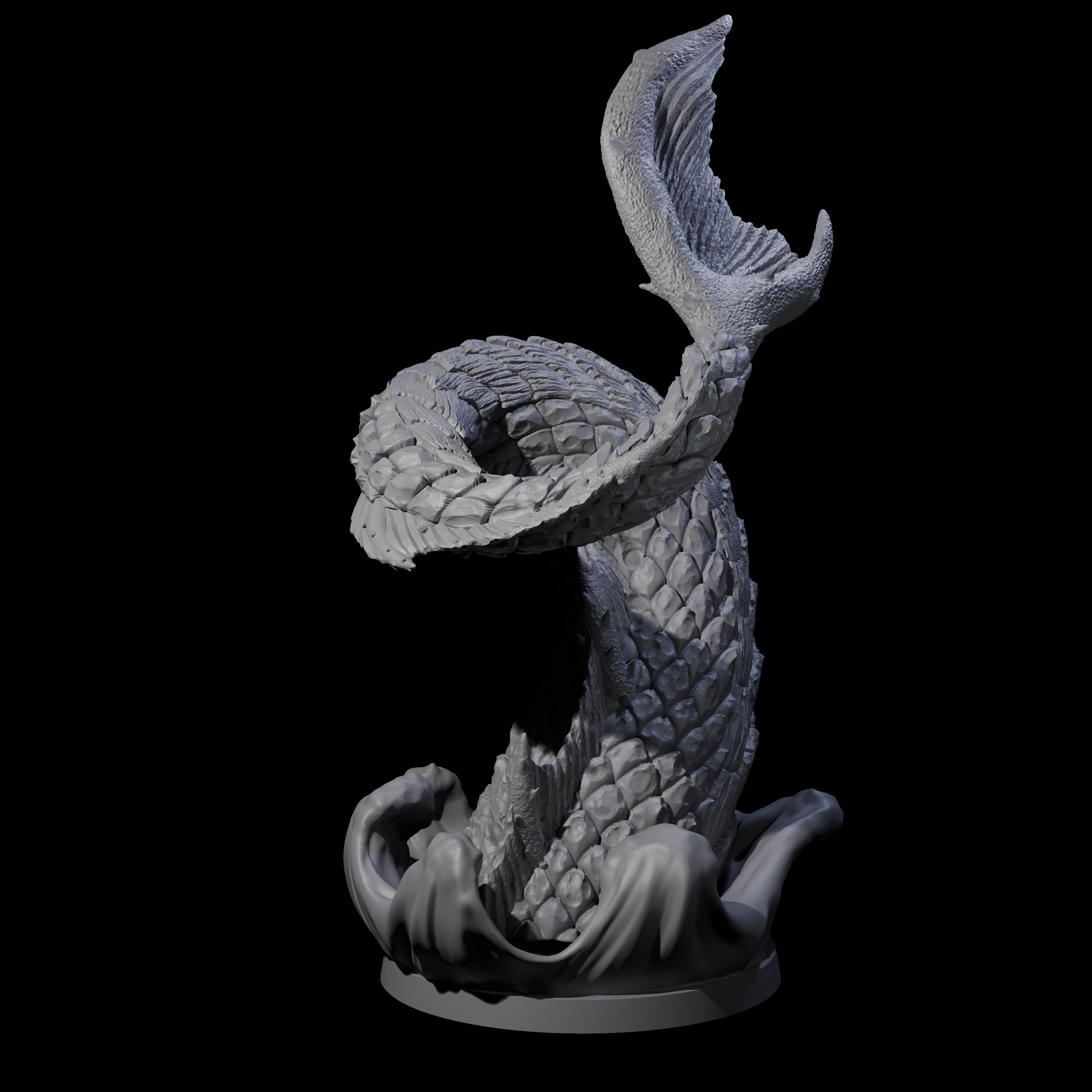 Three Crashing Sea Monster Tails Miniature for Dungeons and Dragons, Pathfinder or other TTRPGs