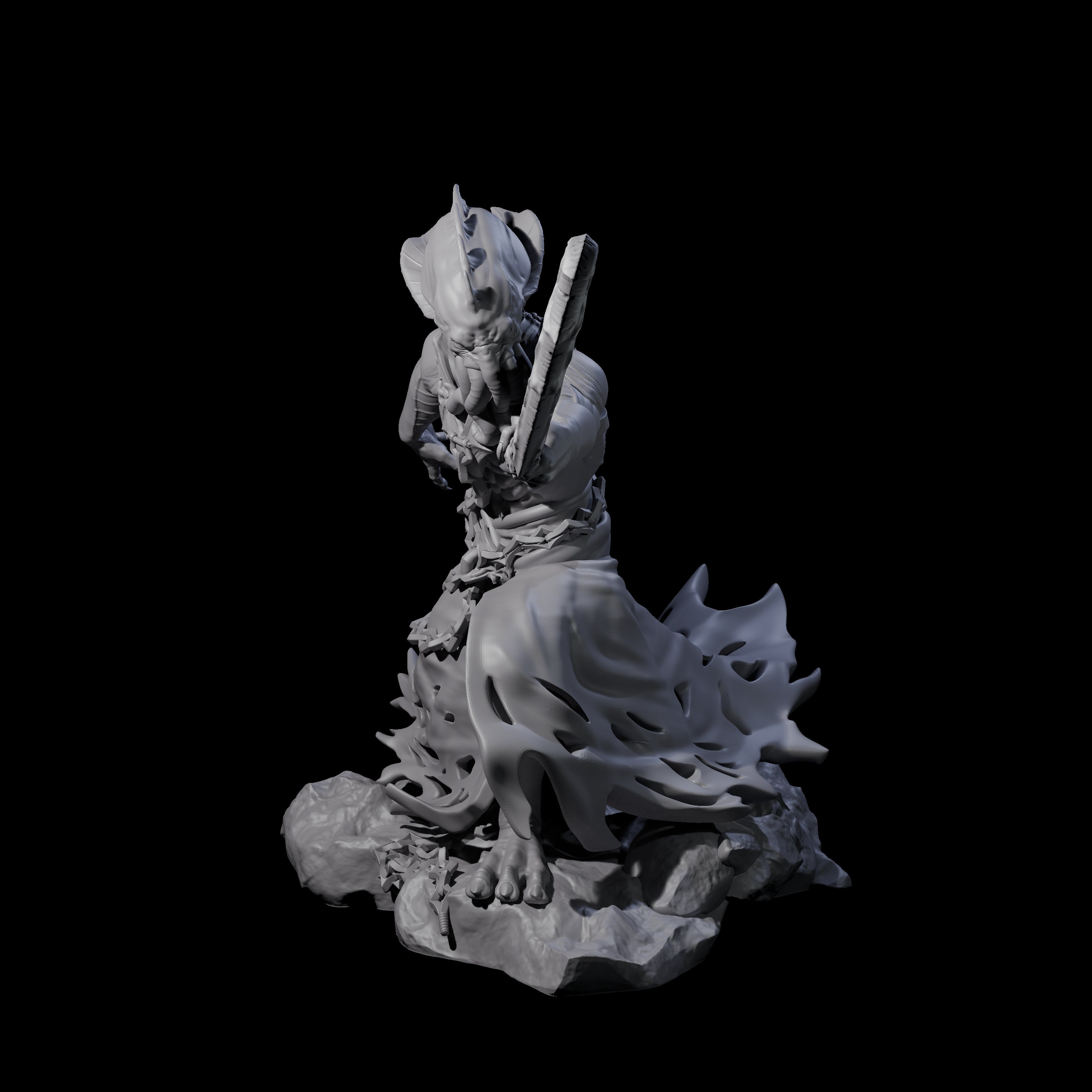 Three Crouching Mind Flayer Warriors Miniature for Dungeons and Dragons, Pathfinder or other TTRPGs