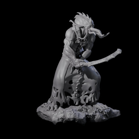 Three Crouching Mind Flayer Warriors Miniature for Dungeons and Dragons, Pathfinder or other TTRPGs