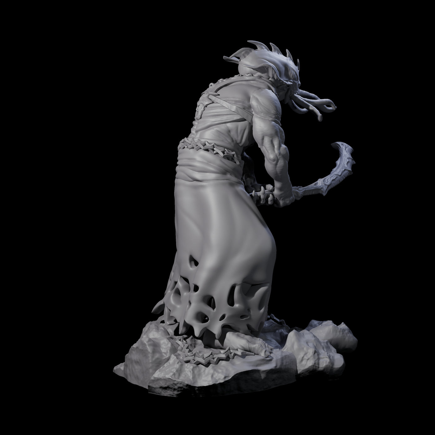 Three Crouching Mind Flayer Warriors Miniature for Dungeons and Dragons, Pathfinder or other TTRPGs