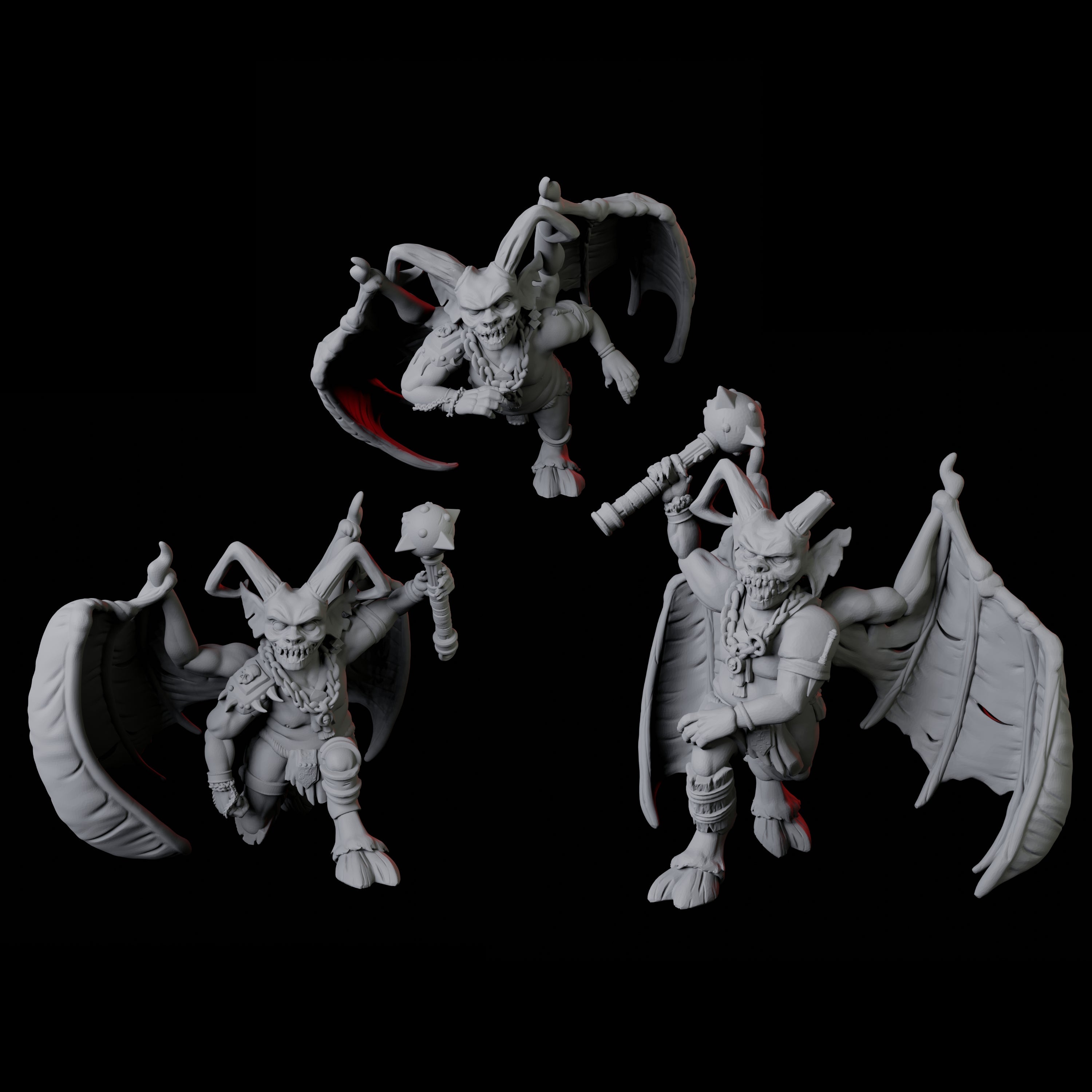 Three Cunning Flying Imps Miniature for Dungeons and Dragons, Pathfinder or other TTRPGs