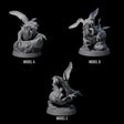 Three Cursed Wererabbits Miniature for Dungeons and Dragons, Pathfinder or other TTRPGs