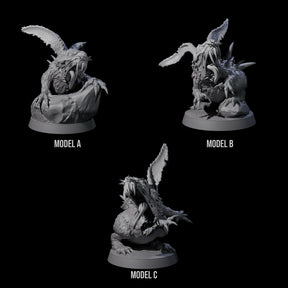 Three Cursed Wererabbits Miniature for Dungeons and Dragons, Pathfinder or other TTRPGs