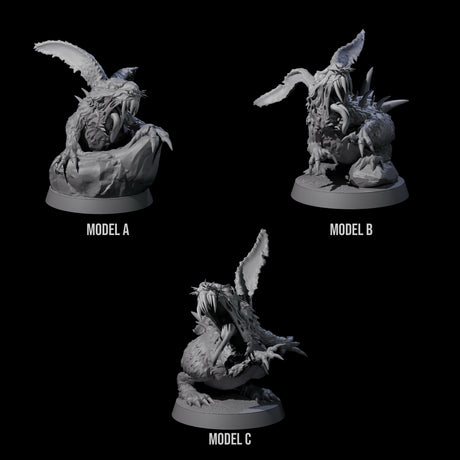 Three Cursed Wererabbits Miniature for Dungeons and Dragons, Pathfinder or other TTRPGs
