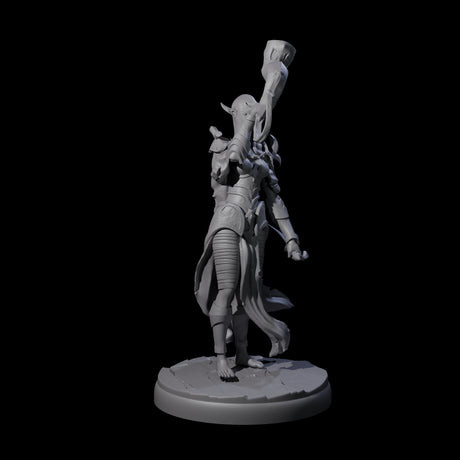 Three Dark Elf Trumpteers Miniature for Dungeons and Dragons, Pathfinder or other TTRPGs