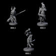 Three Dark Elf Trumpteers Miniature for Dungeons and Dragons, Pathfinder or other TTRPGs