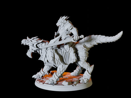 Three Dragonborn Riders Miniature for Dungeons and Dragons, Pathfinder or other TTRPGs