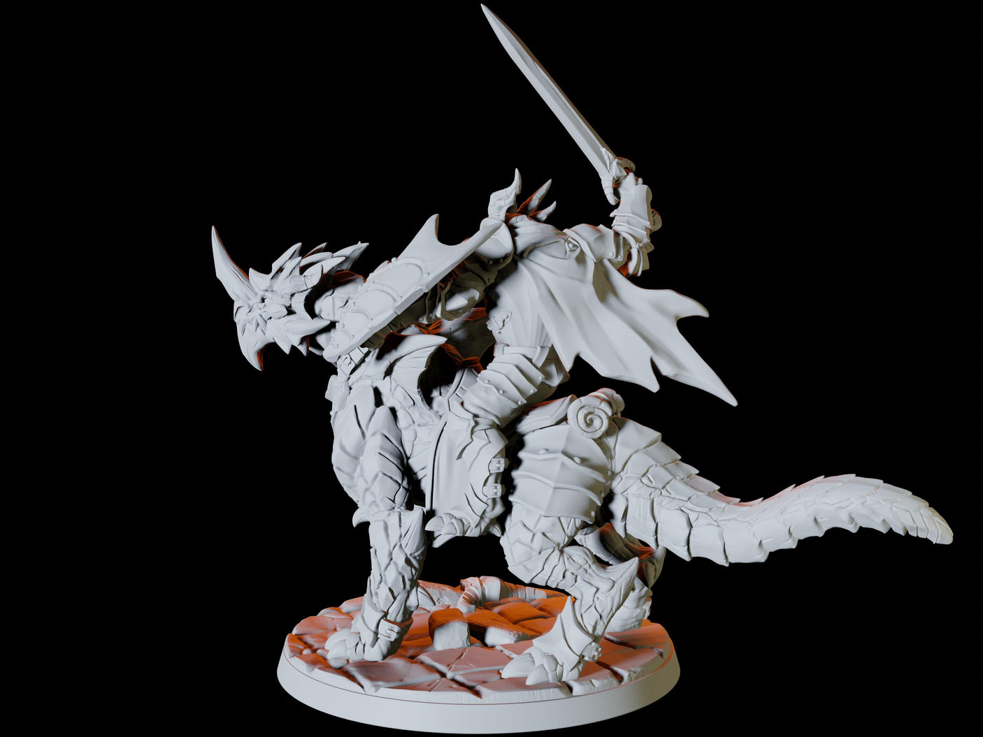 Three Dragonborn Riders Miniature for Dungeons and Dragons, Pathfinder or other TTRPGs