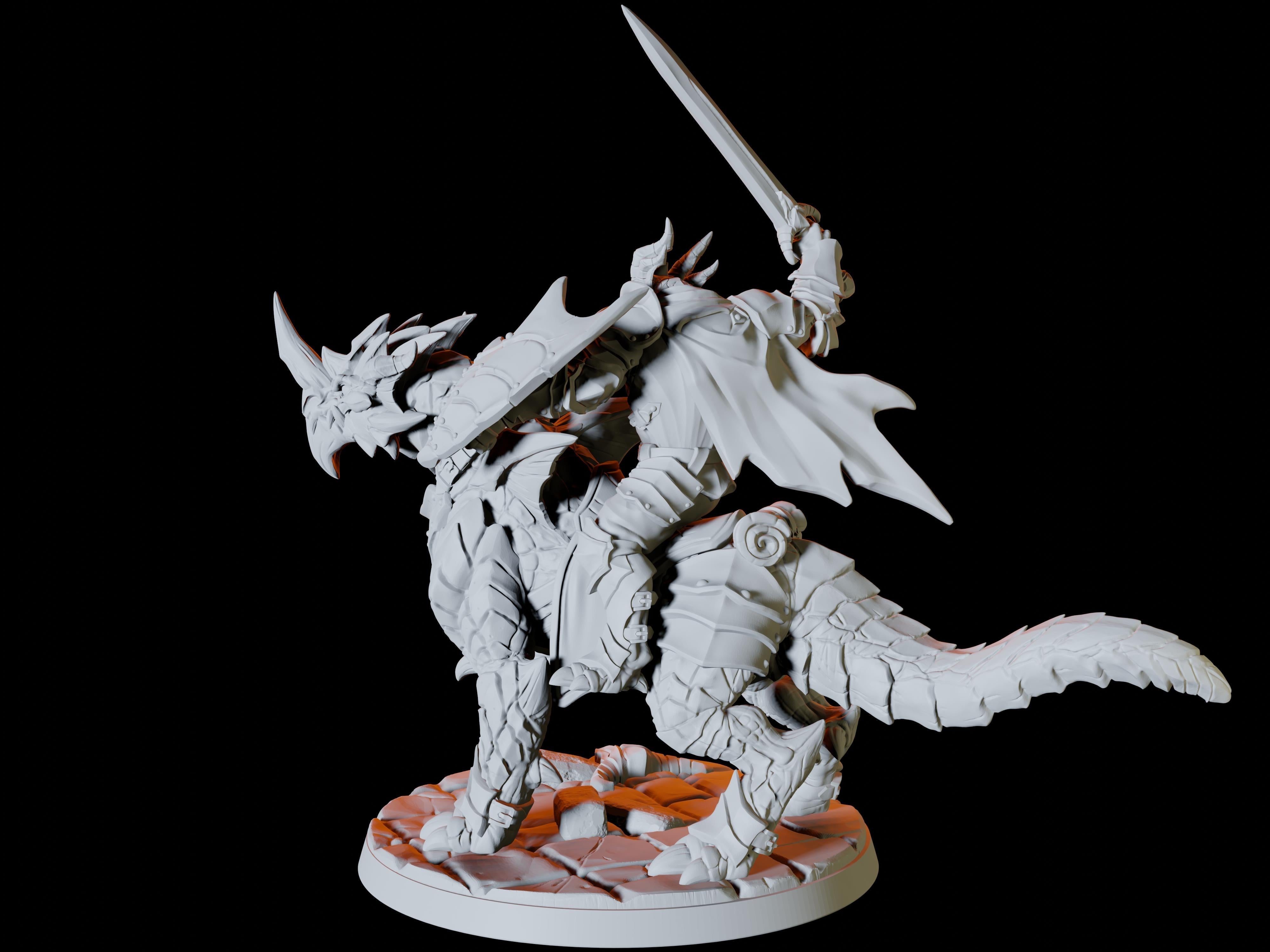 Three Dragonborn Rider Miniatures for Dungeons and Dragons - Myth Forged