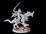 Three Dragonborn Riders Miniature for Dungeons and Dragons, Pathfinder or other TTRPGs