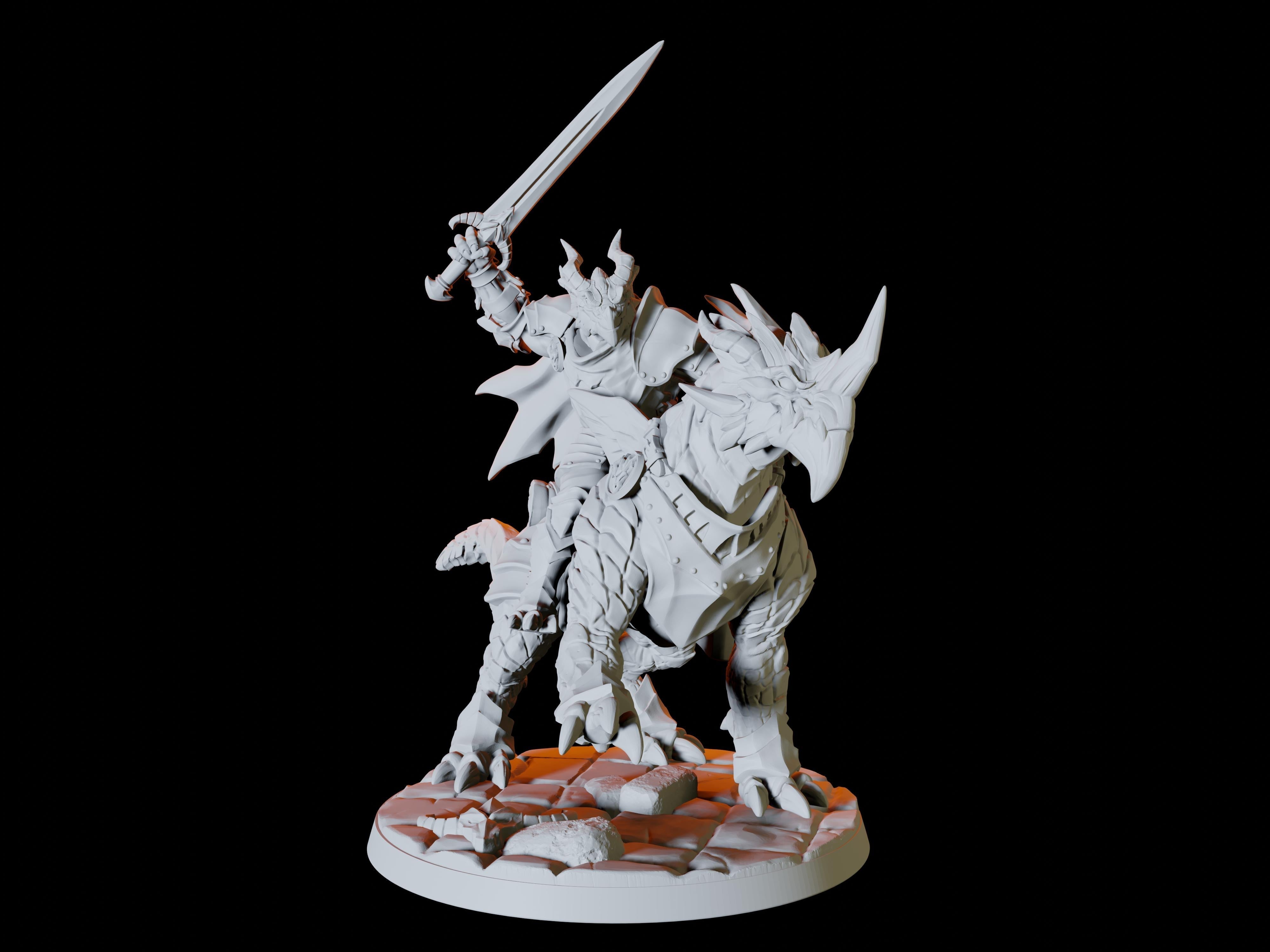 Three Dragonborn Rider Miniatures for Dungeons and Dragons - Myth Forged