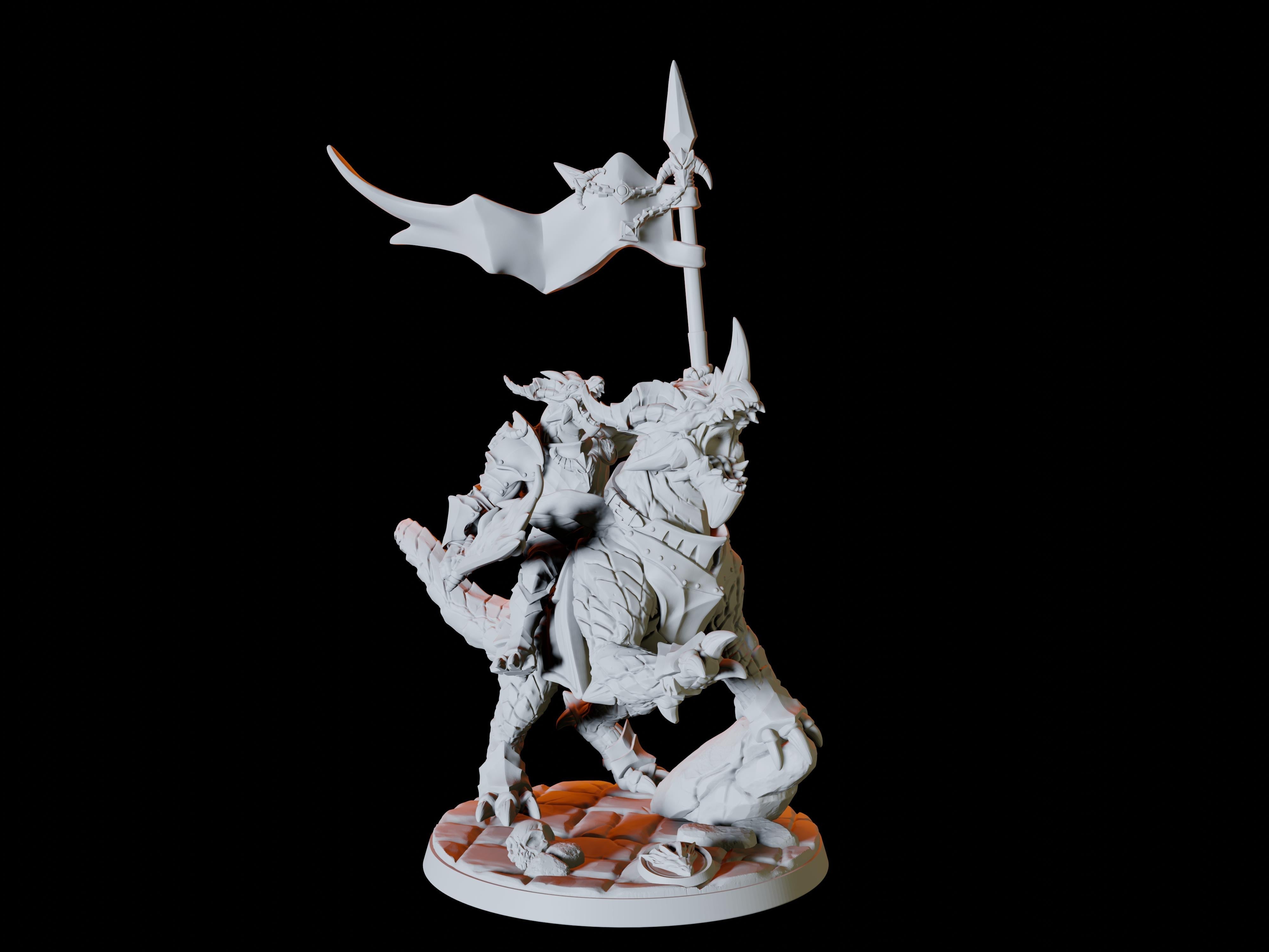 Three Dragonborn Rider Miniatures for Dungeons and Dragons - Myth Forged