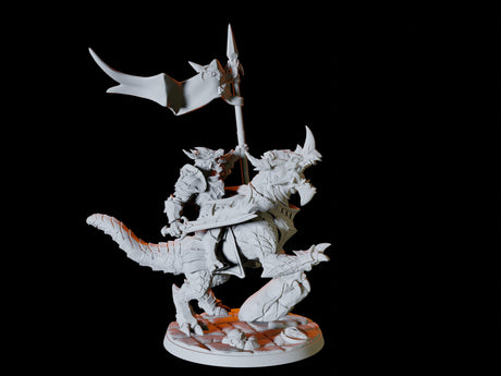 Three Dragonborn Riders Miniature for Dungeons and Dragons, Pathfinder or other TTRPGs