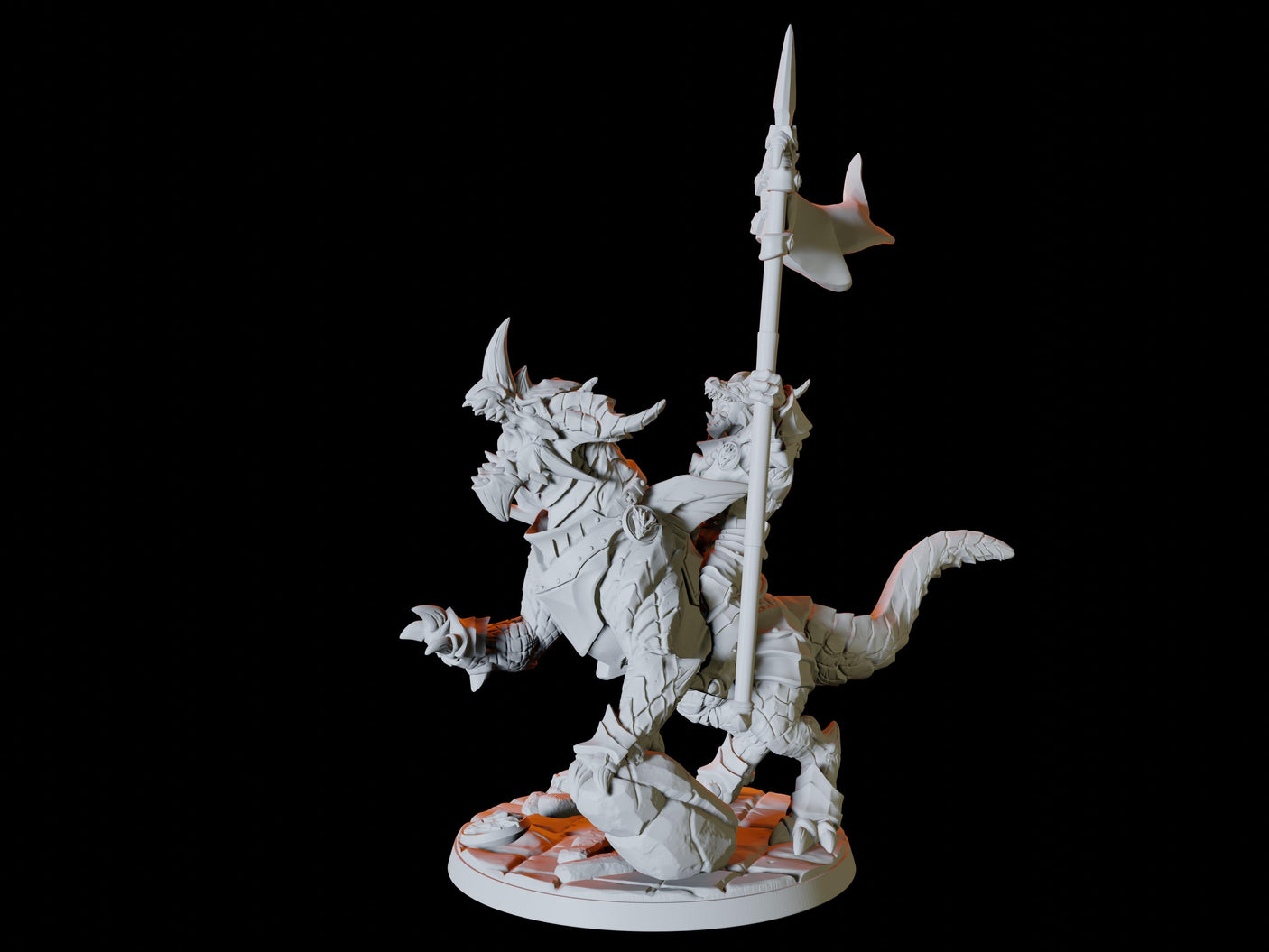 Three Dragonborn Riders Miniature for Dungeons and Dragons, Pathfinder or other TTRPGs