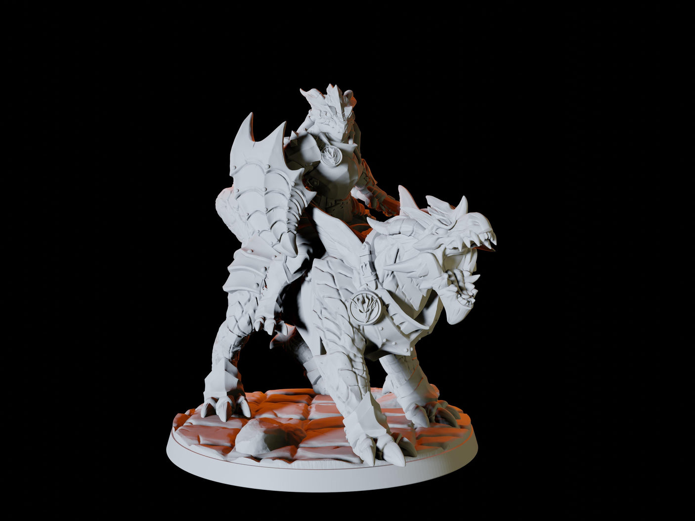 Three Dragonborn Riders Miniature for Dungeons and Dragons, Pathfinder or other TTRPGs