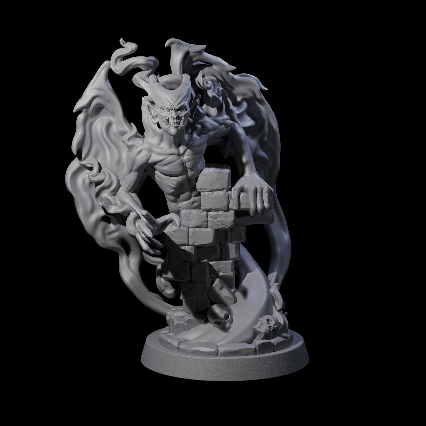 Three Drifting Shadowdemons Miniature for Dungeons and Dragons, Pathfinder or other TTRPGs