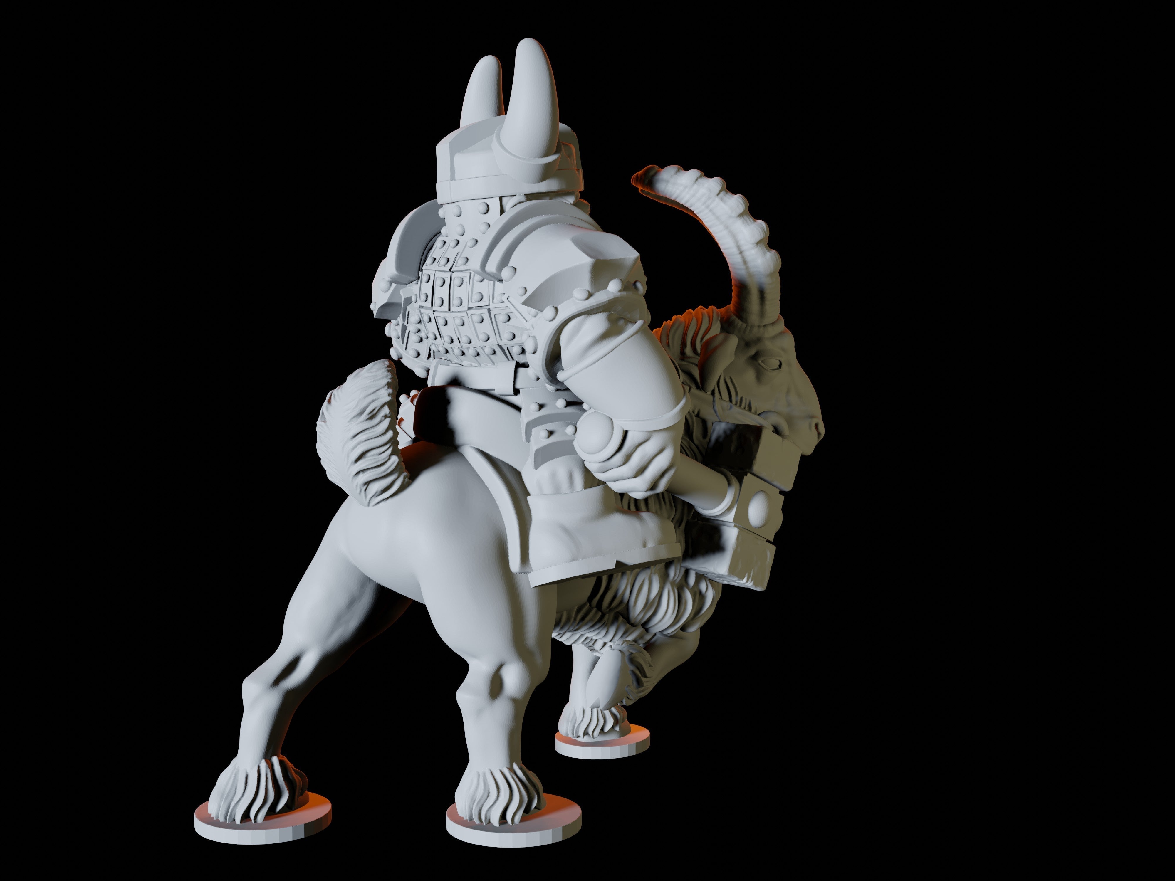 Three Dwarf Goat Rider Miniatures for Dungeons and Dragons - Myth Forged